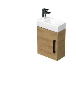 Kúpeľňový nábytok Kúpeľňová skrinka s umývadlom SAT Cube Way 40x47,5x20 cm dub Hickory mat CUBE320401DCDH CUBE320401DCDH