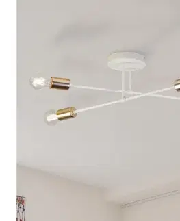 Svietidlá  Prisadený luster CAMBRIDGE 4xE27/15W/230V mosadz/biela W-2022/4 SAND+GO MAT