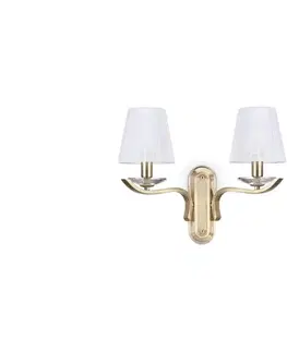 Svietidlá Ideal Lux - Krištáľová nástenná lampa PEGASO 2xE14/28W/230V zlatá 197708