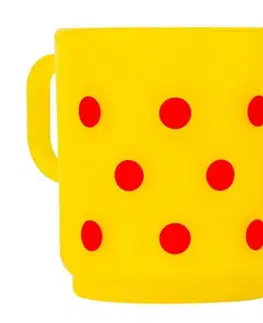 Hrnčeky a šálky Kinekus Hrnček plastový 250 ml, žltý, BODKY