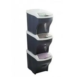 Odpadkové koše Kôš na triedený odpad Poker Tris 20 l, 3 ks, sivá