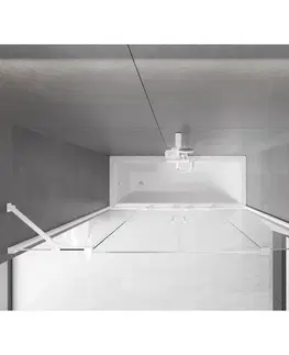 Sprchové dvere MEXEN/S - Velar Duo Dvojkrídlová posuvná vaňová zástena 170 x 150, transparent, biela 896-170-000-02-20