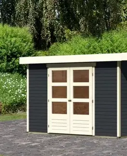 Drevené Drevený záhradný domček ASKOLA 4 s prístavkom 240 Lanitplast
