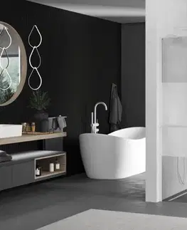Sprchové dvere MEXEN/S - Kioto+ L Sprchová zástena WALK-IN s poličkou a držiakom uterákov 100 x 200, transparent/dekor, biela 800-100-123-20-35