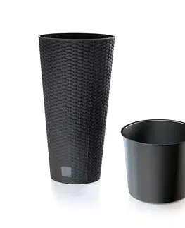 Kvetináče a truhlíky NABBI DRTUS250 plastový kvetináč 25 cm antracit