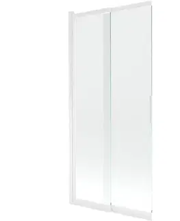 Sprchové dvere MEXEN - Fox vaňová zástena 2-krídlová posuvná 85 x 150, transparent, biela 891-085-002-20-00