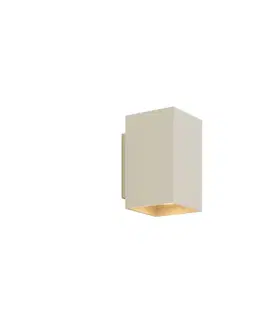 Nástenné osvetlenie Moderná nástenná lampa béžová GU10 50 mm štvorcová 2-svetlá - Sandy