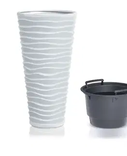 Kvetináče a truhlíky NABBI DPSA300 plastový kvetináč 29,6 cm biela