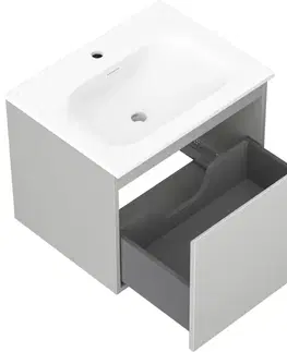 Kúpeľňový nábytok MEXEN/S - Orio kúpeľňová skrinka 60 cm s umývadlom Vela, 1 šuplík, sivá mat/biela mat 91A10-06047-1-BF62-W23M01