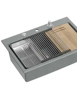 Kuchynské drezy Quadron Quadron - Granitový drez MARC 110 WORKSTATION Grey Metallic Meď HQM7650U5_PVDC1