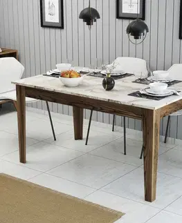 Jedálenské stoly Jedálenský stôl Milan 515 - Walnut, White