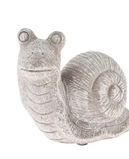 Záhradné slnečníky a doplnky Záhradná betónová dekorácia Slimák sivá, 13 x 10 cm