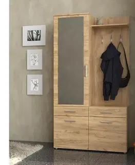 Predsieňové steny KONDELA Levito predsieň dub artisan