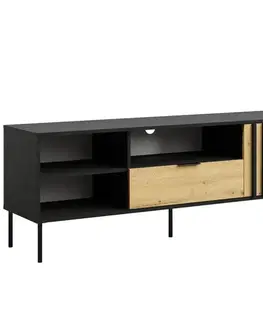 Nábytok do obývačky TV stolík 1D1SZ Rimini 08 čierna/artisan