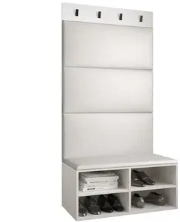 Spálňové šatníkové skrine Predsieňový nábytok Miro biela panel biela eco