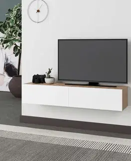 TV stolíky TV stolík Francy 135 - Sapphire Oak, White