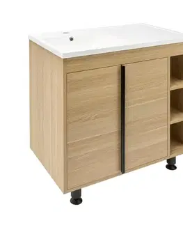 Kúpeľňový nábytok Kúpeľňová skrinka s umývadlom Naturel Lucca 79x70x45 cm dub mat LUCCA80D LUCCA80D