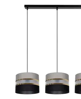 Svietidlá  Luster na lanku CORAL 3xE27/60W/230V čiernošedá 0447
