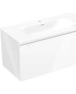 Kúpeľňový nábytok MEXEN/S - Orio kúpeľňová skrinka 100 cm s umývadlom Vela, 1 šuplík, biela lesk 91A10-10047-1-BF00-W23M00