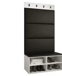 Spálňové šatníkové skrine Predsieňový nábytok Miro biela panel čierna eco