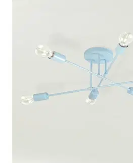 Svietidlá  Prisadený luster CAMBRIDGE 6xE27/15W/230V modrý W-2022/6 LBL