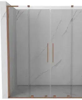 Sprchovacie kúty MEXEN/S - Velar L Duo posuvné sprchové dvere 170, transparent, meď kartáčovaná 871-170-003-02-65