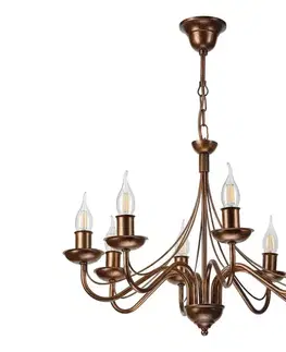 Svietidlá  Luster na retiazke ANTON 8xE14/60W/230V bronzový LM-8.294/BRĄZ