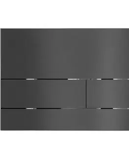 Záchody CERANO - Kompletní WC set Profi/Cronus Standard - bílá lesklá - WC tlačítko Line/Tmavě šedá - pro zazdění - 59,3x38,4  CER-295009