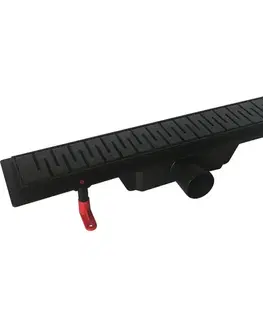 Sprchovacie kúty HOPA - Odtokový žľab Standardline BLACK - Dĺžka - 70, Variant roštu - Harmony OLPZLABST69BM