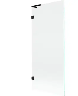 Sprchové dvere MEXEN/S - Lunar L vaňová zástena FIX 80 x 150, transparent, čierna 897L-080-000-70-00