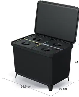 Odpadkové koše NABBI NKS60W4 odpadkový kôš na triedený odpad 40 l čierna