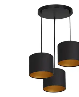 Svietidlá  Luster na lanku ARDEN 3xE27/60W/230V čierna/zlatá 3494