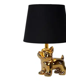 Lampy Lucide 13533/81/10 - Stolná lampa WINSTON 1xE14/25W/230V zlatá/čierna 13533/81/10