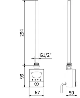 Radiátory do kúpeľne MEXEN - FA-BG8 vykurovacia tyč 300 W, biela W957-0300-20