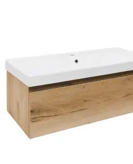 Kúpeľňový nábytok Kúpeľňová skrinka s umývadlom SAT B-WAY 99x30x45 cm dub mat BWAY100OAKU1 BWAY100OAKU1