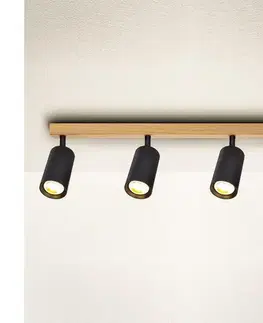 Svietidlá BRILAGI - Bodové svietidlo SELE 4xGU10/30W/230V čierna/dubový dekor WO-SELE-BK-WD04-OEM