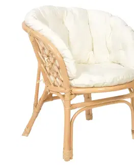 Záhradné drevené kreslá Ratanová stolička Bahama natural/béžová