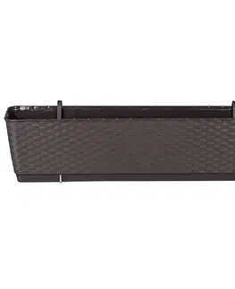 Kvetináče a truhlíky NABBI DRL500PW plastový balkónový kvetináč 49,2 cm hnedá