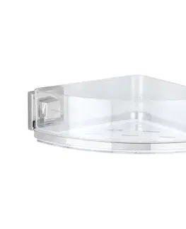 Svietidlá WENKO 22686100-Rohová polica VACUUM-LOC QUADRO ED 28x19,5 cm strieborná/priehľadná 22686100
