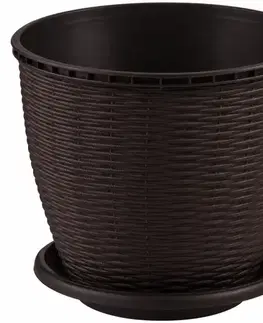 Záhrada Kvetináč rattan 16L wenge