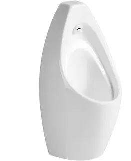 Pisoáre CERANO - Pisoár závesný Vector - senzorové splachovanie - biela lesklá - 76x37 CER-680506