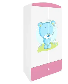 Skrine do izieb Skriňa Babydreams Ružová – Medveď modrý