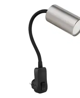Svietidlá Globo 57911DP - Nástenné bodové svietidlo do zásuvky ROBBY 1xGU10/35W/230V matný chróm 57911DP