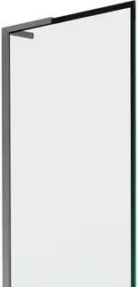 Sprchové dvere MEXEN/S - Next L vaňová zástena FIX 60 x 150, čierna vzor, grafit metal 895-060-000-03-70-95