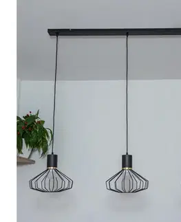 Svietidlá  Luster na lanku SOLANO 3xE27/15W/230V čierna/zlatá W-L 1335/3 BK+GO+MAT
