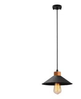 Svietidlá  Závesné svietidlo MANAVGAT 1xE27/40W/230V, čierne/hnedé 795LMG1103