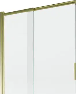 Sprchové dvere MEXEN - Fox 2-krídla posuvná vaňová zástena 120 x 150, transparent, zlatá 891-120-002-50-00