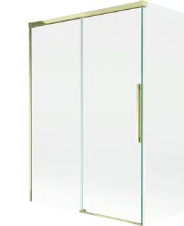 Sprchové dvere MEXEN/S - Rox vaňová zástena 2-krídlová posuvná 120 + 70 x 150, transparent, zlatá 8C9-120-070-50-00