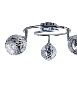 Stropná svetla Špirálová stropná lampa 3X10W E14 LED chróm FORT
