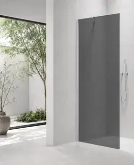 Sprchové dvere CERANO - Sprchová zástena Walk-in Onyx YL/P - 8 mm - chróm, grafitové sklo - 50x200 CER-8050BD1231